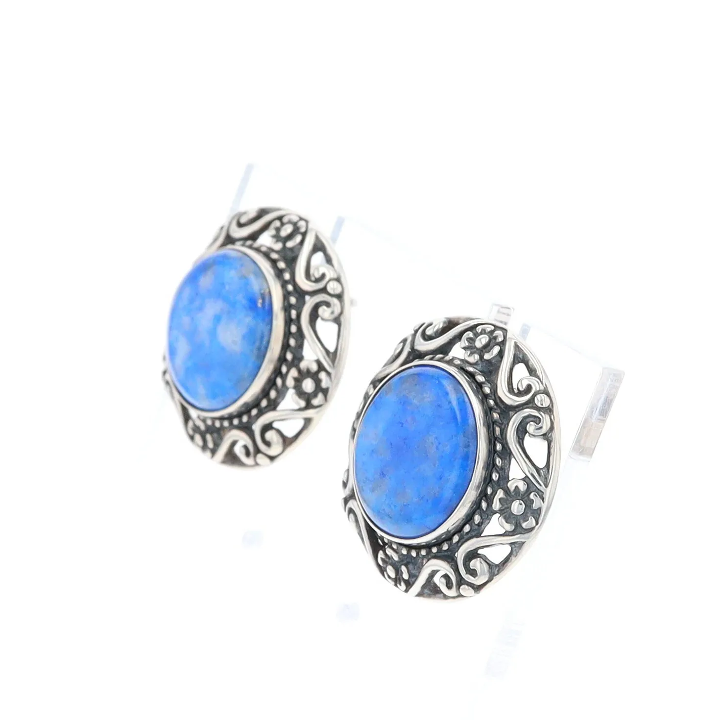 Lapis Floral Filigree Earrings - Relios Jewelry Carolyn Pollack