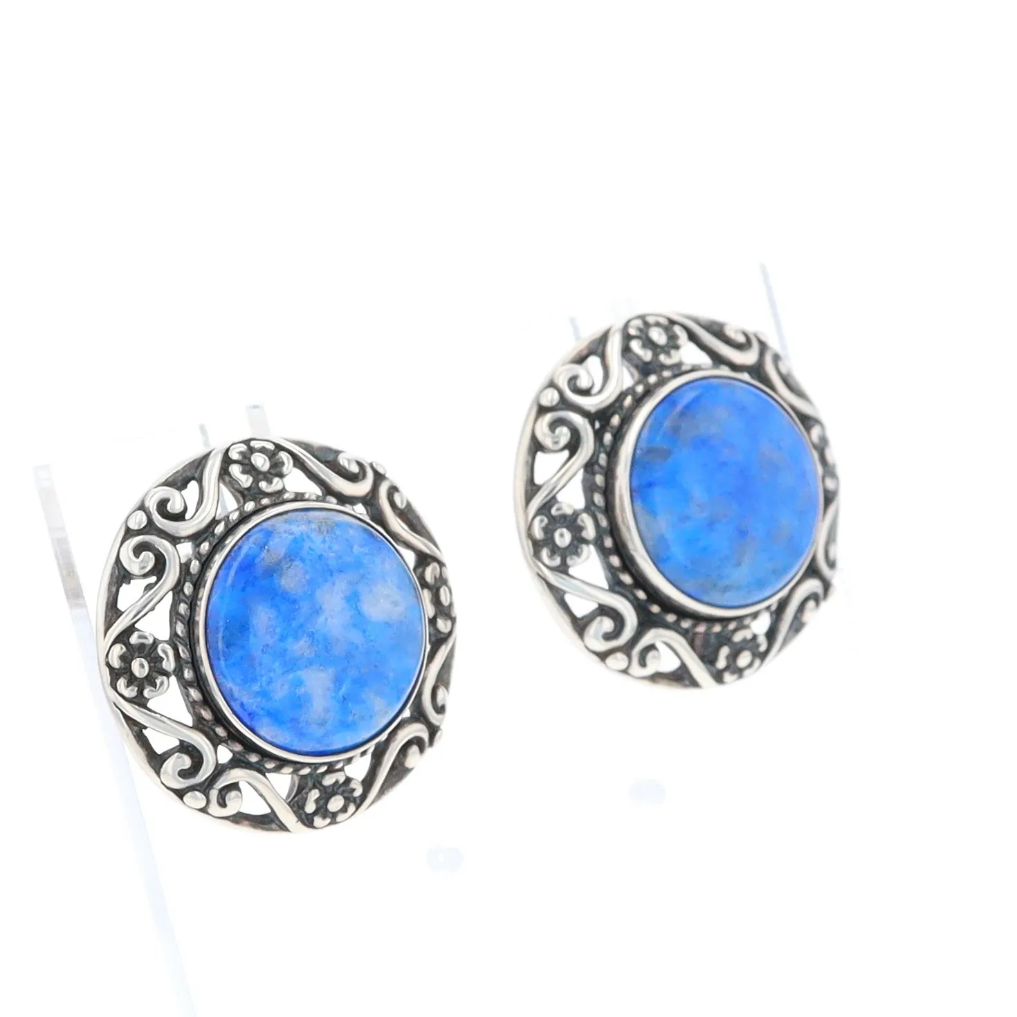 Lapis Floral Filigree Earrings - Relios Jewelry Carolyn Pollack