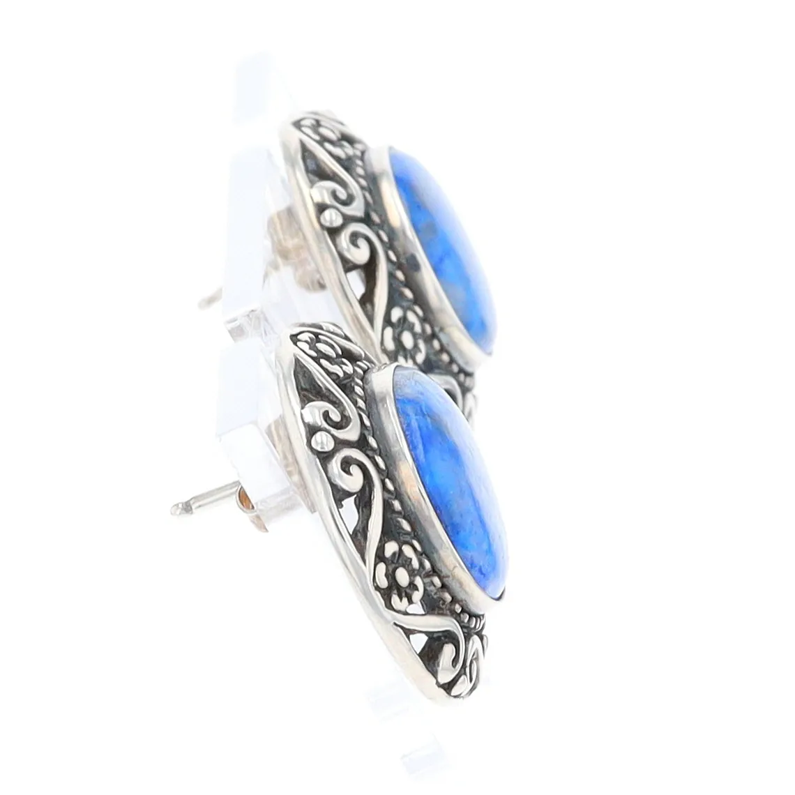Lapis Floral Filigree Earrings - Relios Jewelry Carolyn Pollack