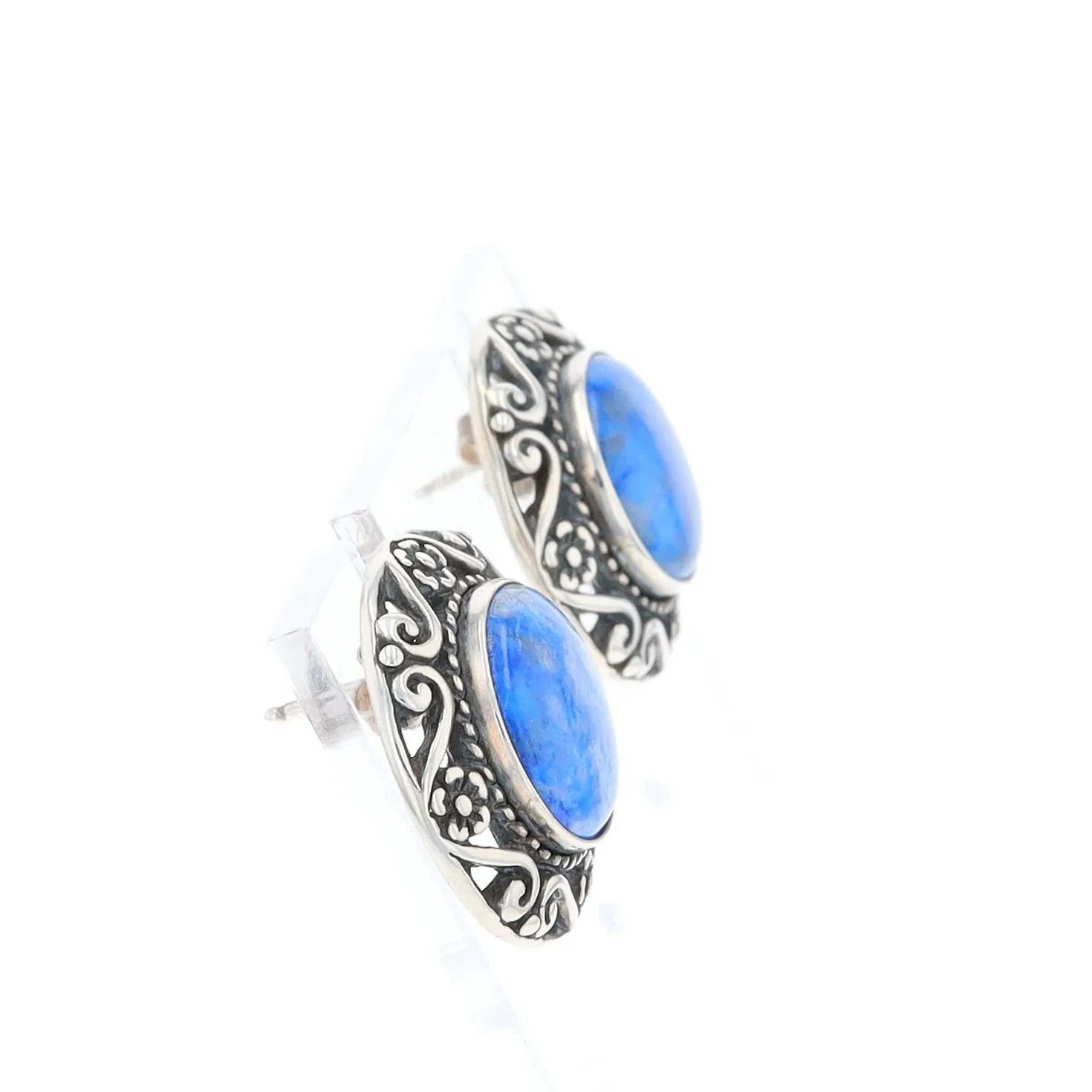Lapis Floral Filigree Earrings - Relios Jewelry Carolyn Pollack