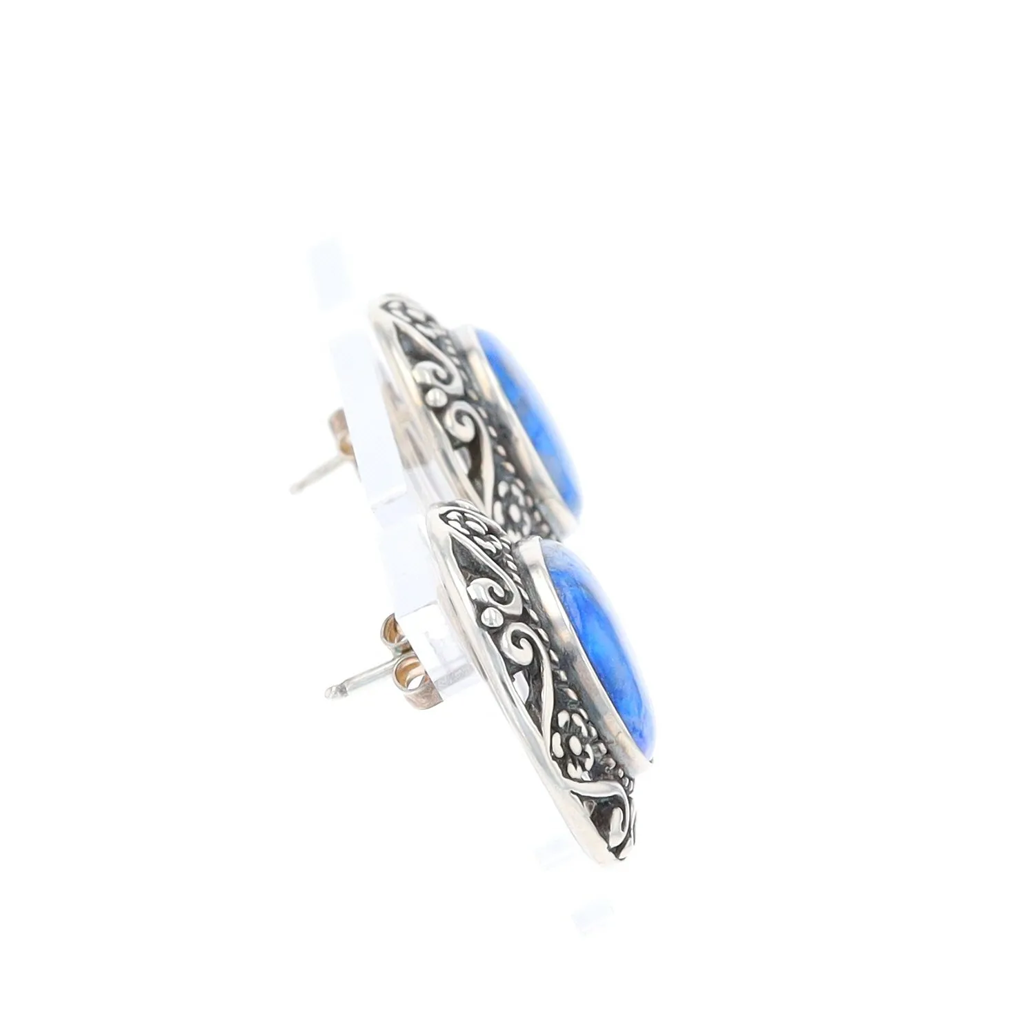 Lapis Floral Filigree Earrings - Relios Jewelry Carolyn Pollack