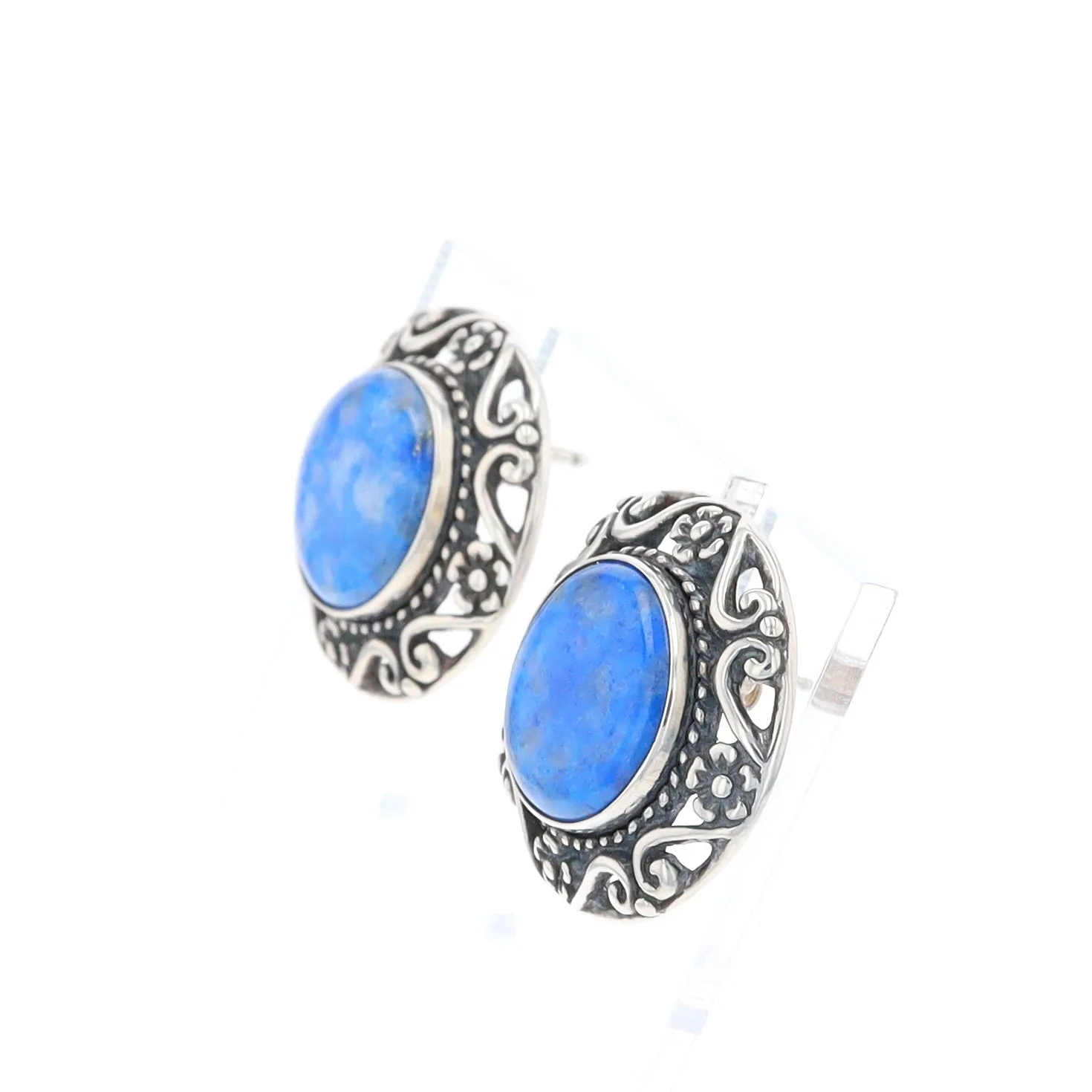 Lapis Floral Filigree Earrings - Relios Jewelry Carolyn Pollack