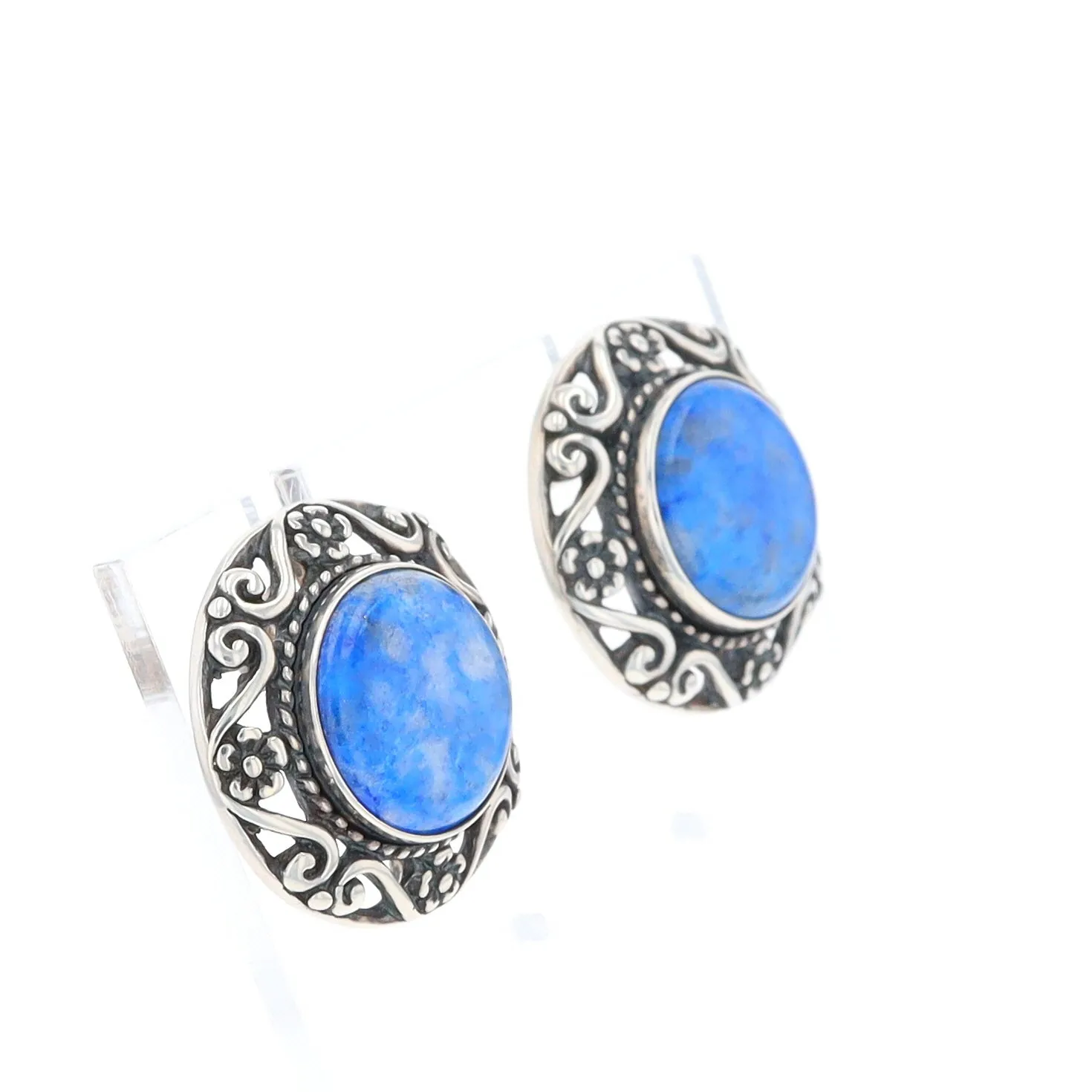 Lapis Floral Filigree Earrings - Relios Jewelry Carolyn Pollack