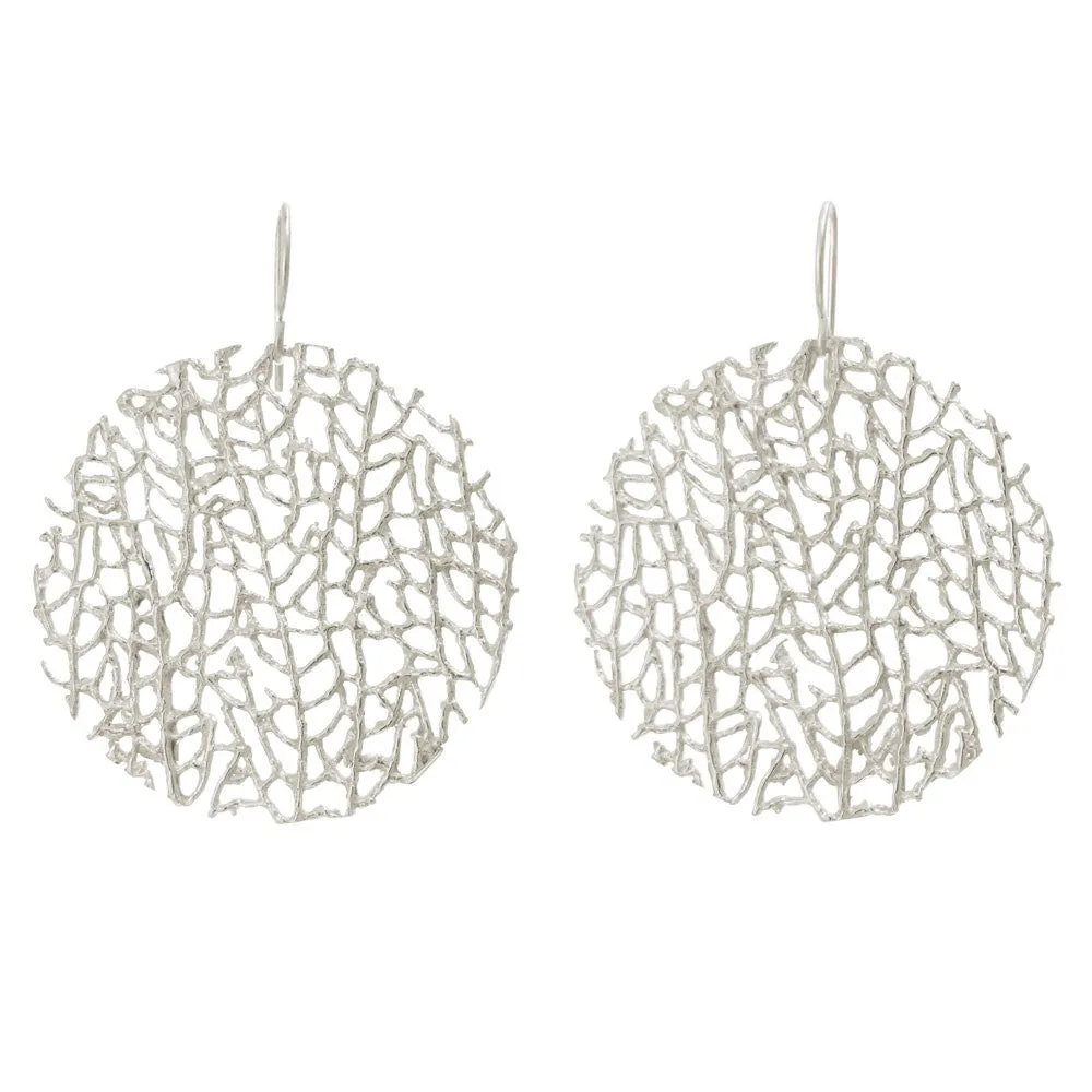 Large Coral Disc Earrings