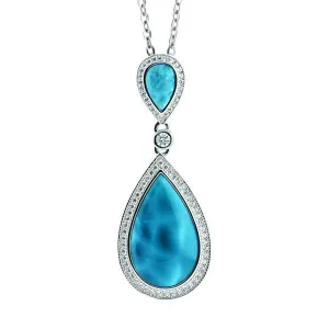 Larimar Splash Tear Drop Pendant