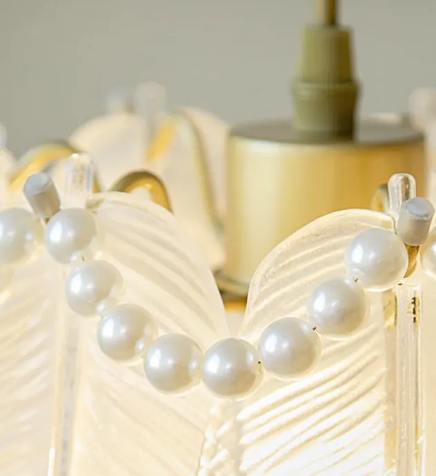 LED Feather Pearl Pendant Light