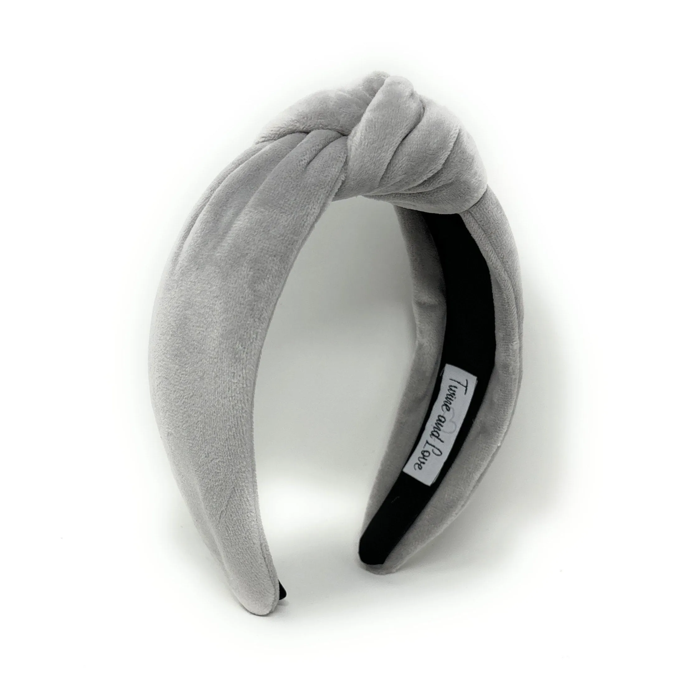 Light Gray Velvet Knot Headband