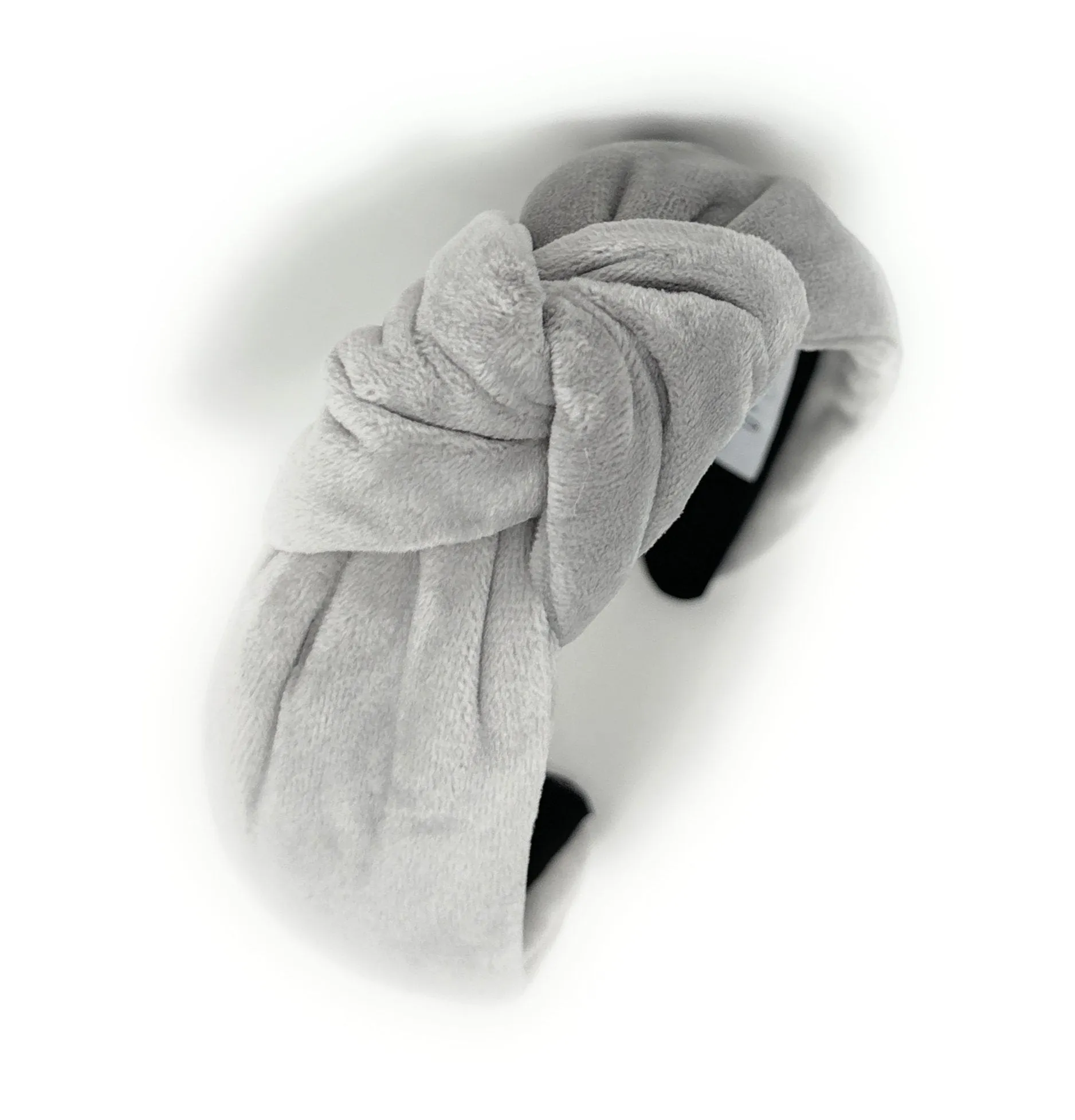 Light Gray Velvet Knot Headband
