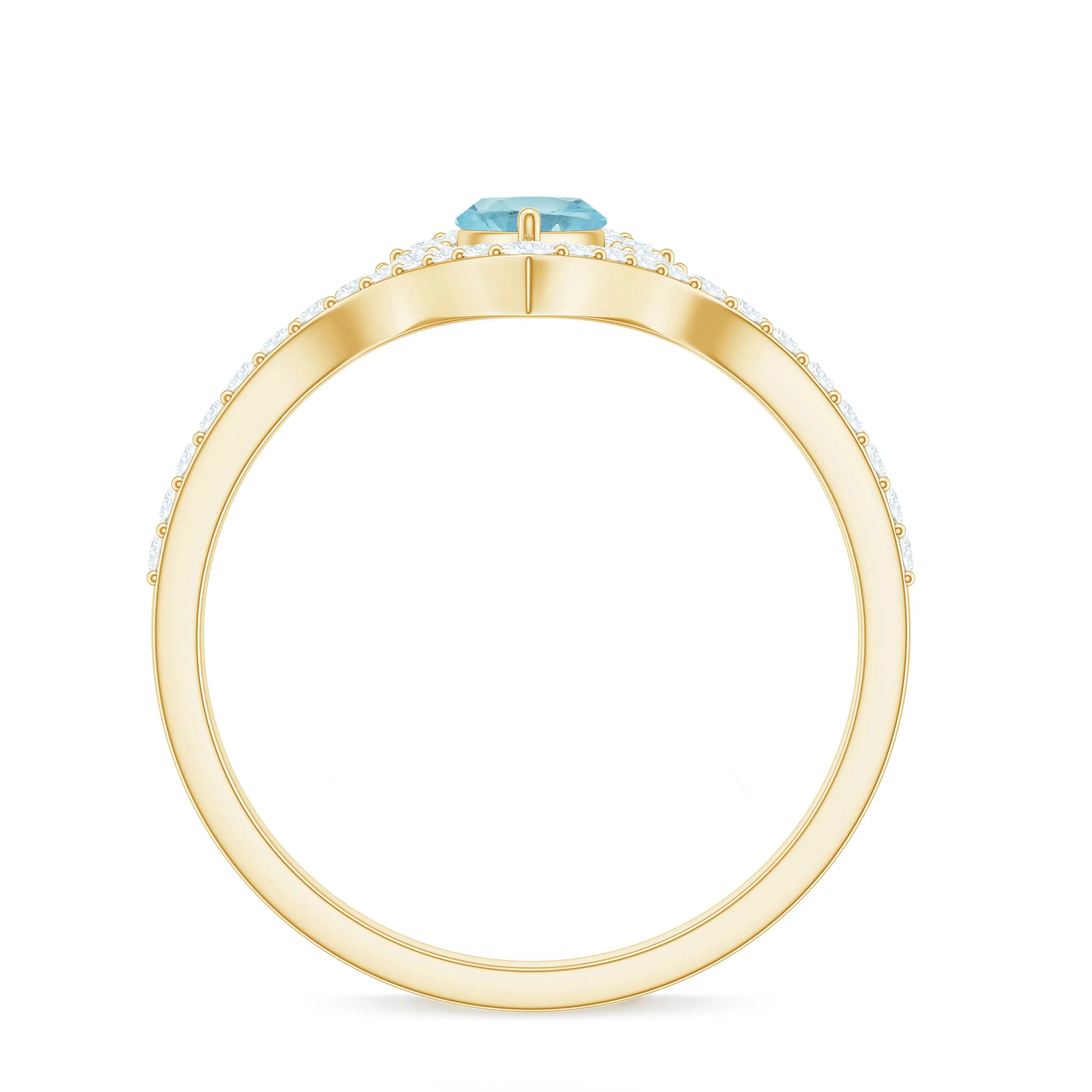 Marquise Cut Sky Blue Topaz Designer Ring with Diamond Frame