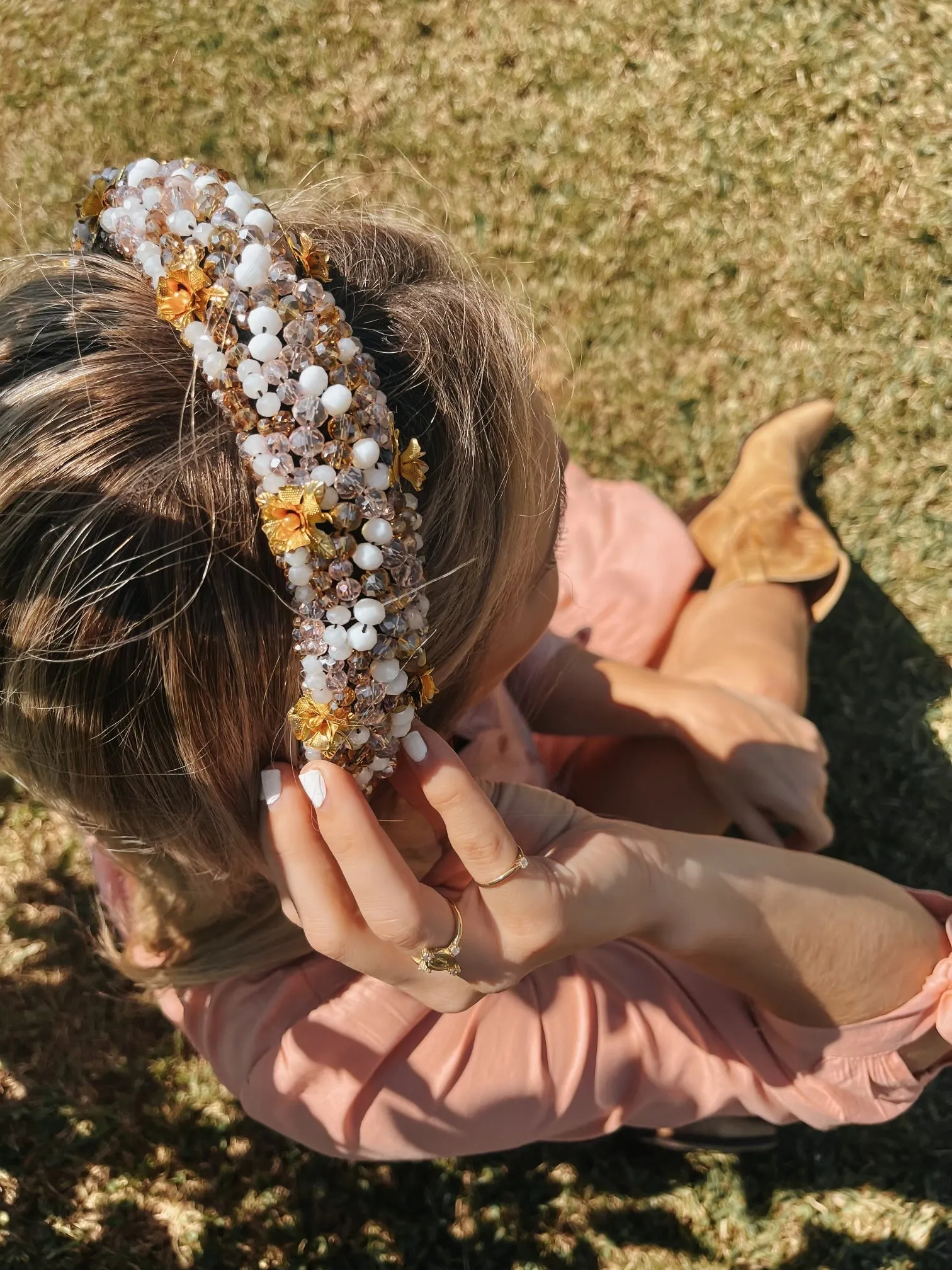 Mary’s Garden™ Gold Rose Headband