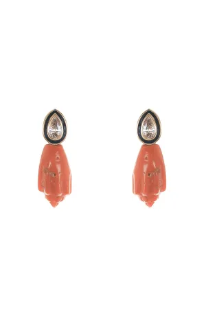 Mediterrenean Coral Diamond Earrings