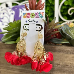 Mexican Flower Earrings - Teardrop
