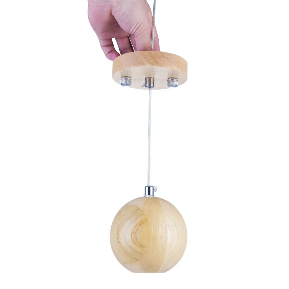Modern Wooden Globe Pendant Lighting