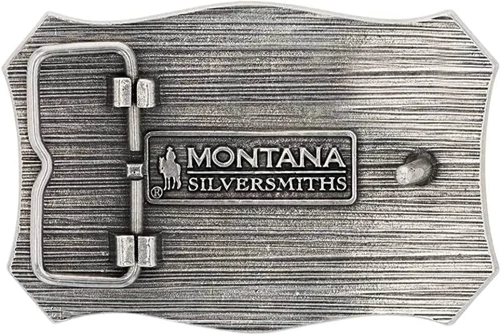 Montana Silversmiths Longhorn Crest Filigree Attitude Belt Buckle
