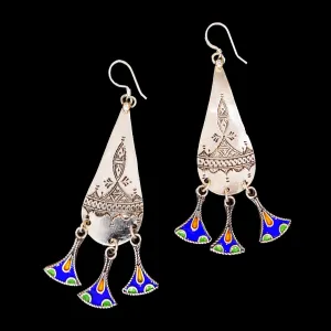 Moroccan Tribal Enameled earrings, EG002209