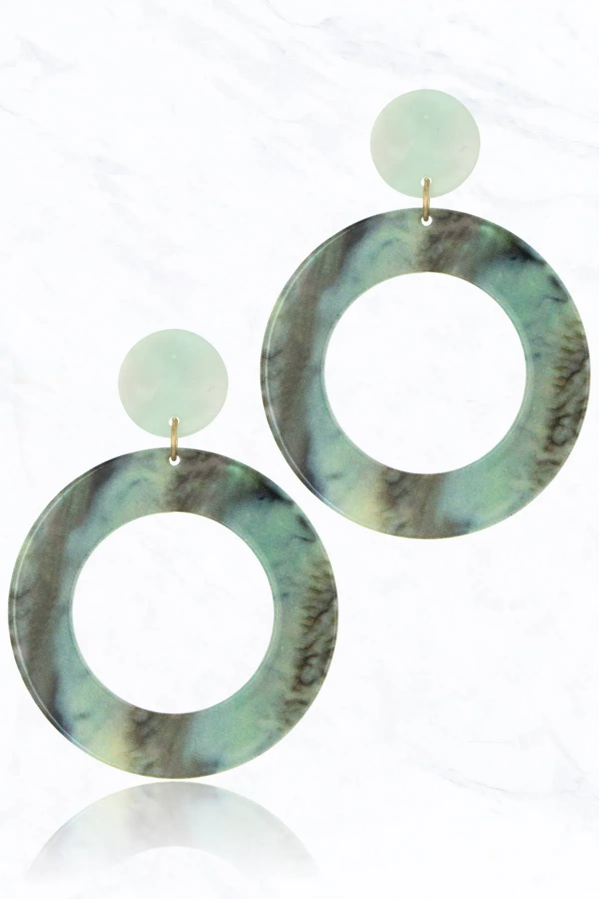 Multi Mint Green Hoop Earrings