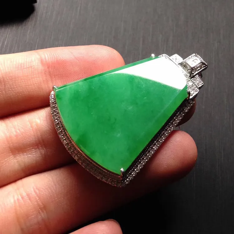 Natural Jade Pendant Jadeite Gold Pendant PT341