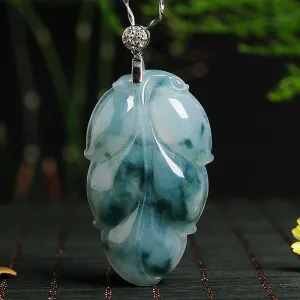 Natural Jade Pendant Jadeite Leaf Pendant PT31