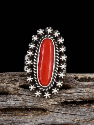 Natural Mediterranean Coral Sterling Silver, Multiple Sizes