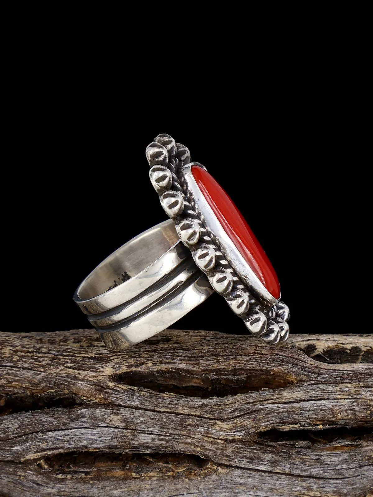Natural Mediterranean Coral Sterling Silver, Multiple Sizes