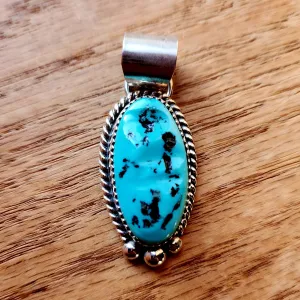 Natural Sleeping Beauty Turquoise Nugget Navajo Pendant