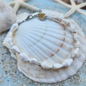 NATURAL WHITE SHELL SET UNISEX - NECKLACE & BRACELET SET OF TWO