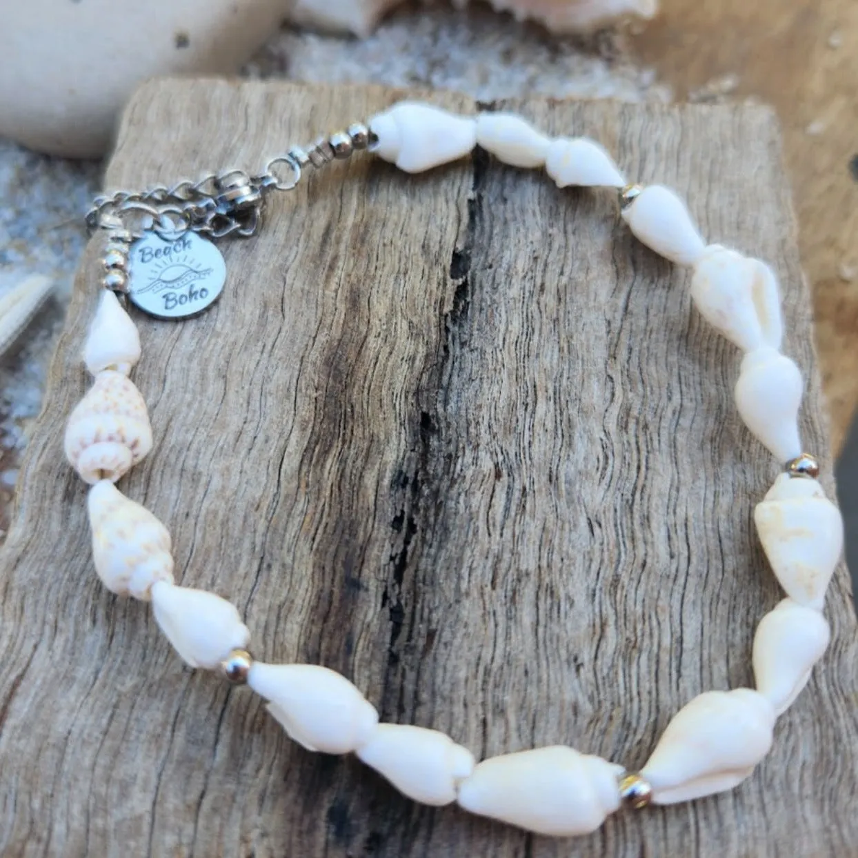 NATURAL WHITE SHELL SET UNISEX - NECKLACE & BRACELET SET OF TWO