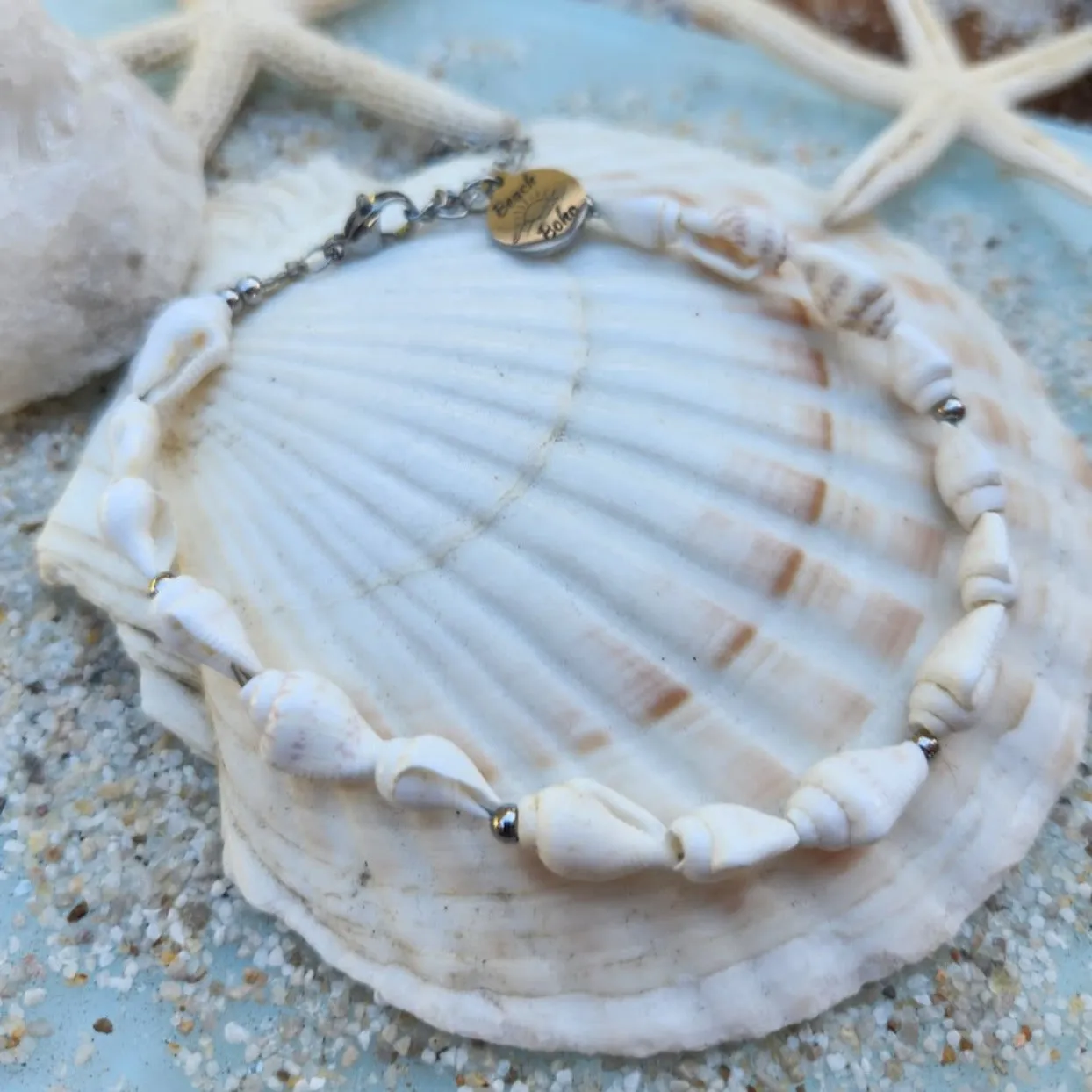 NATURAL WHITE SHELL SET UNISEX - NECKLACE & BRACELET SET OF TWO