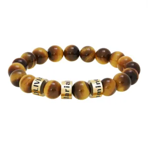 Ornament Letter Beaded Bracelet Men's Large Number of Spot Lovers Tiger-Eye Bracelet