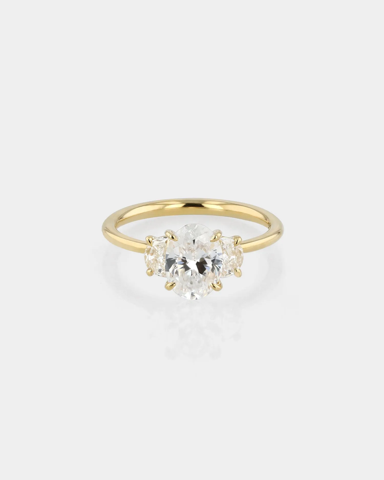 Oval III Half Moon Engagement Ring