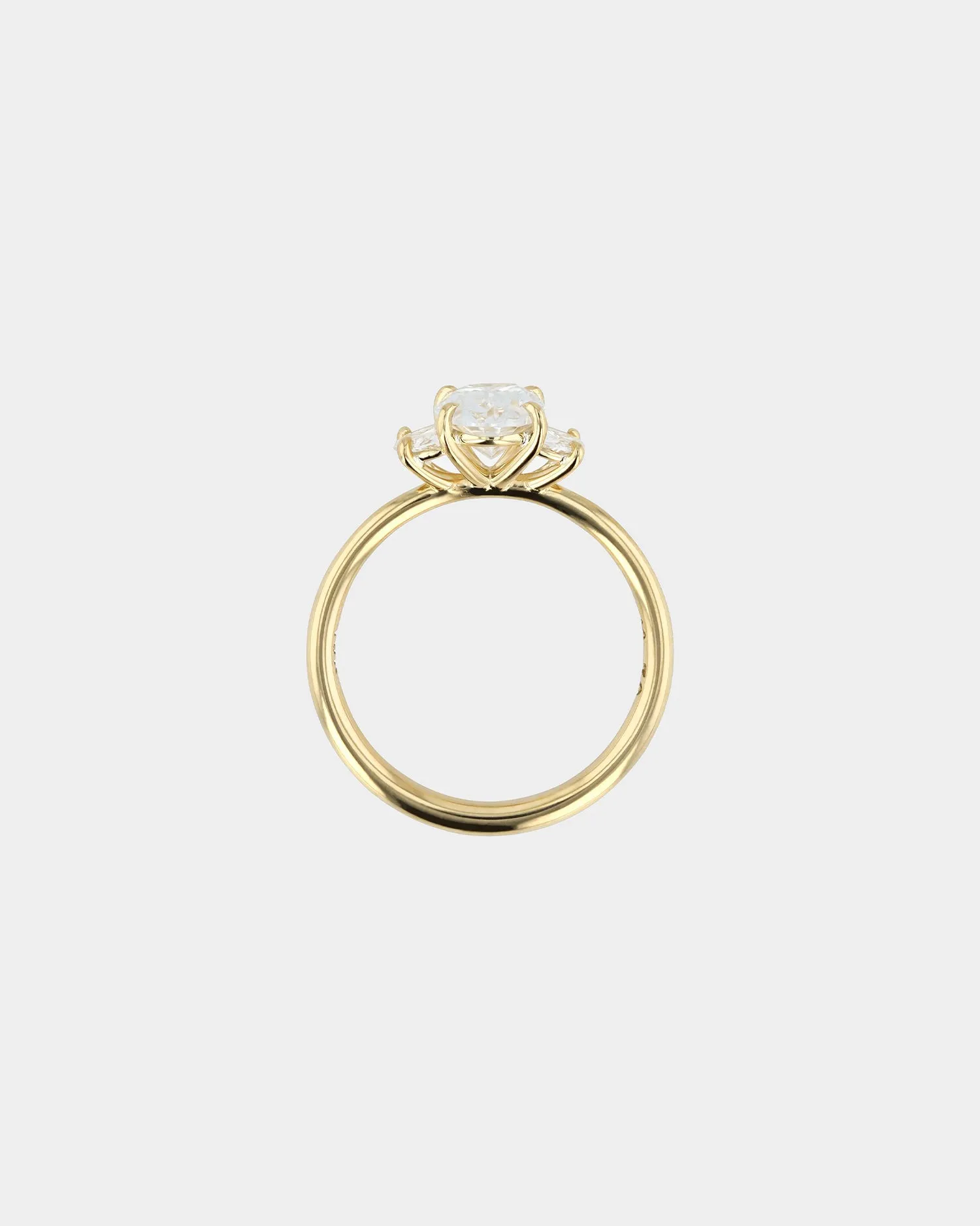 Oval III Half Moon Engagement Ring