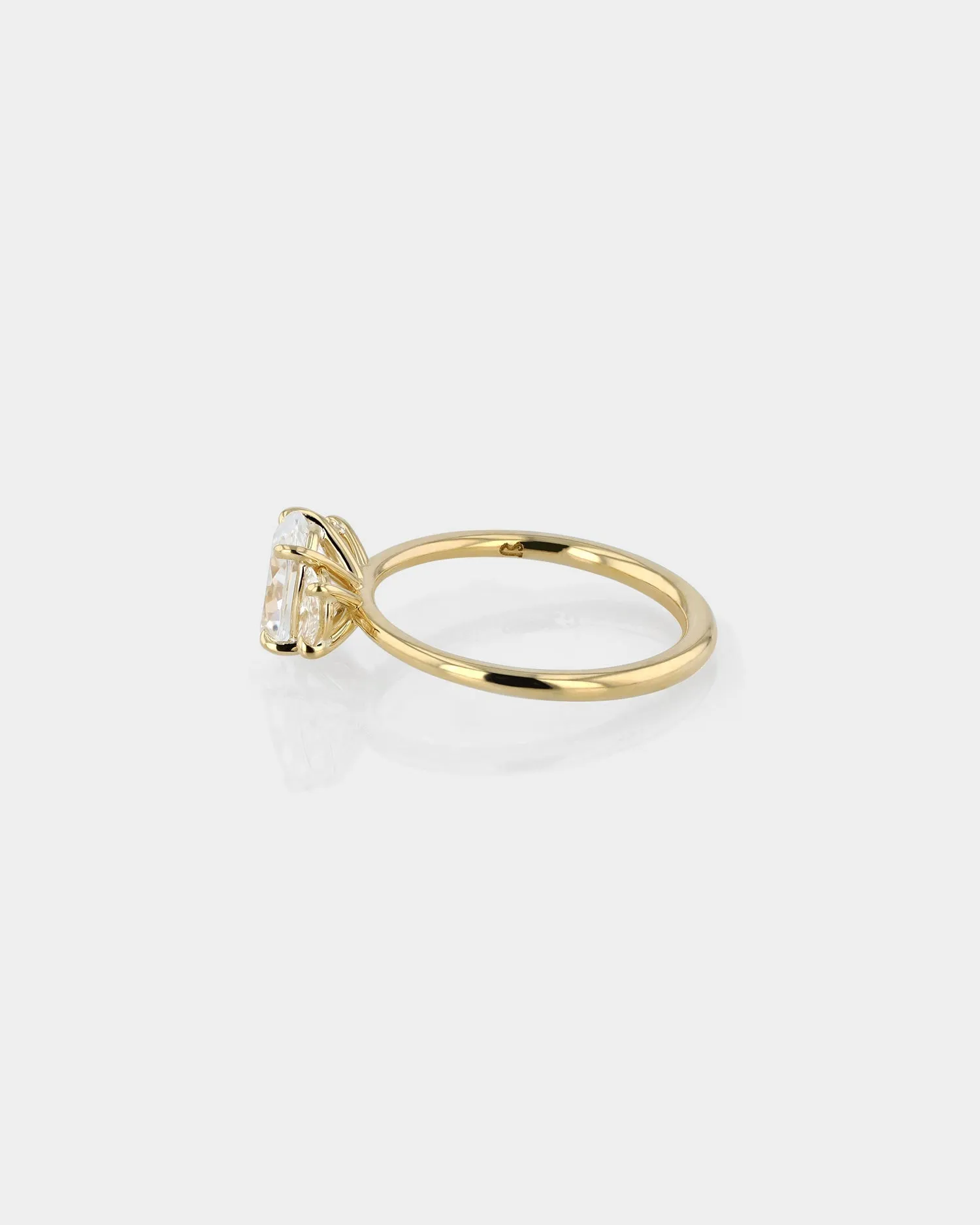 Oval III Half Moon Engagement Ring