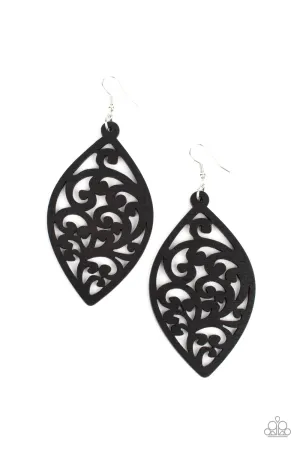 PAPARAZZI Coral Garden - Black EARRINGS
