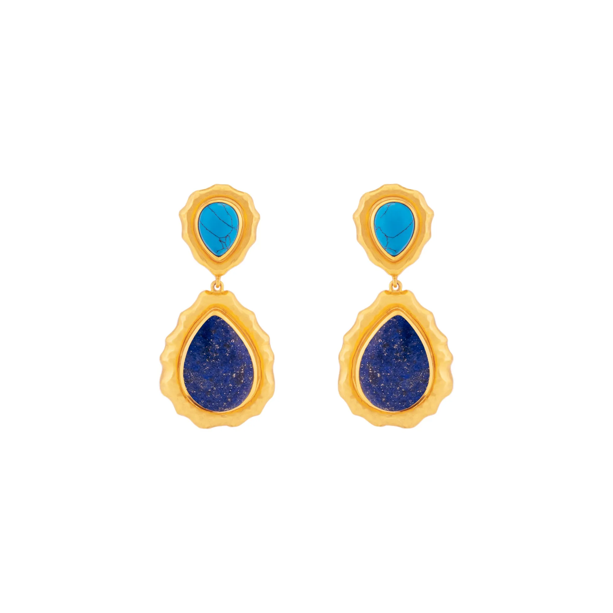 Paulina Earrings Lapis & Blue Turquoise