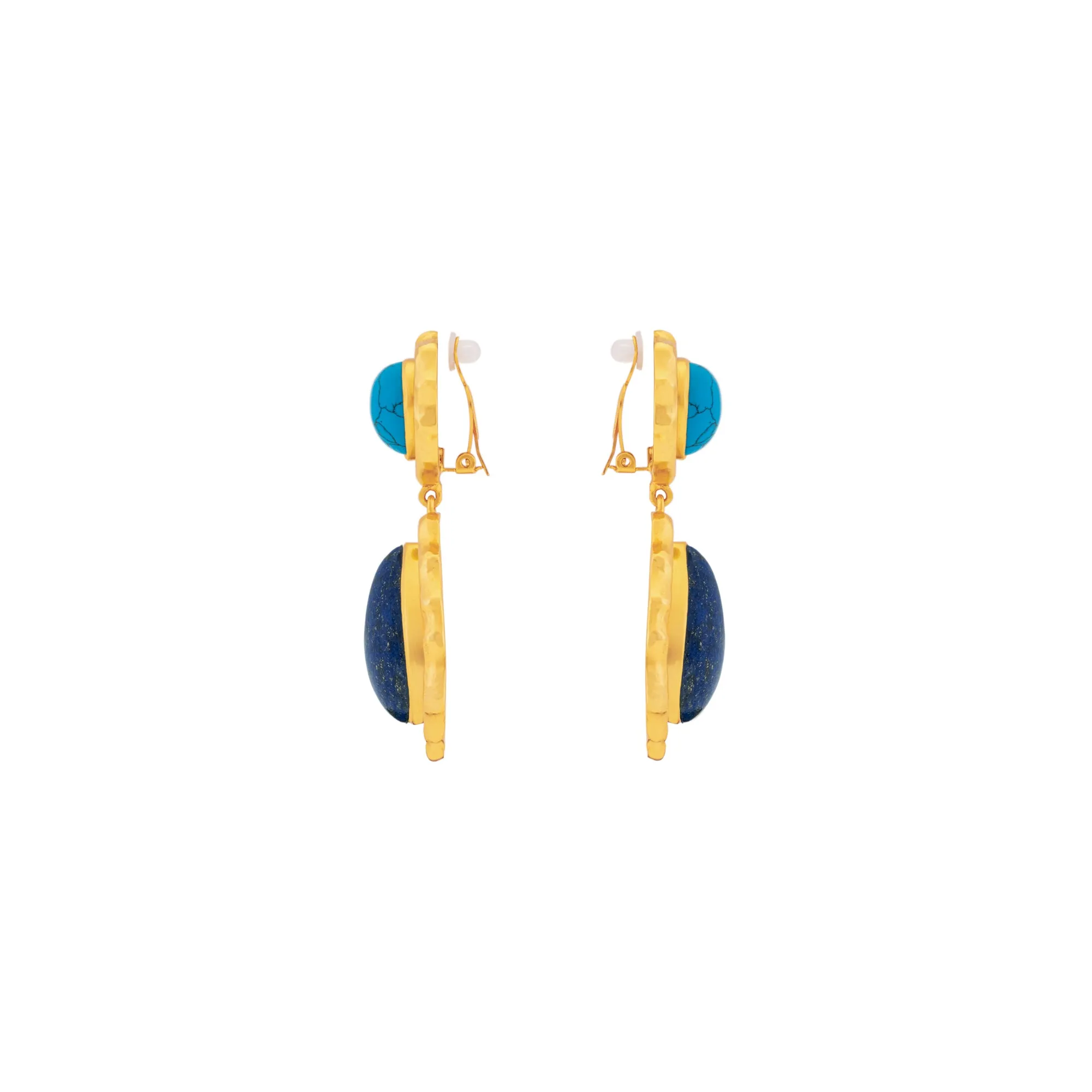 Paulina Earrings Lapis & Blue Turquoise