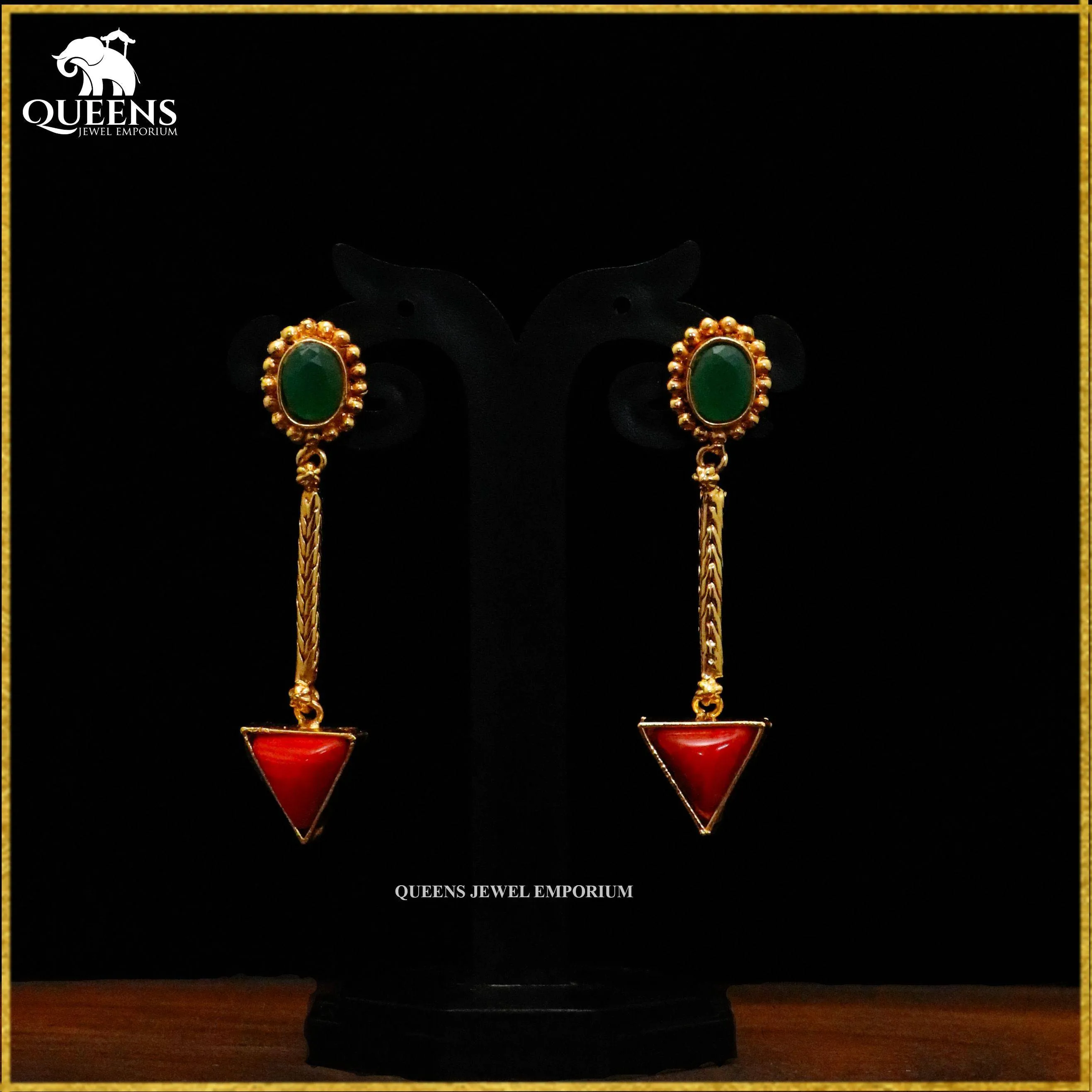 PAVITHA CORAL CHAIN WITH EARRINGS