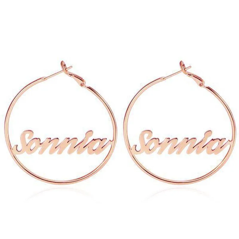 Personalize Your Name Hoop Earrings