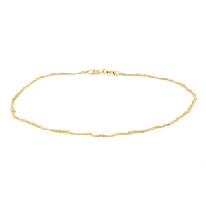 PETITE YELLOW GOLD TWISTED MIRROR ANKLET