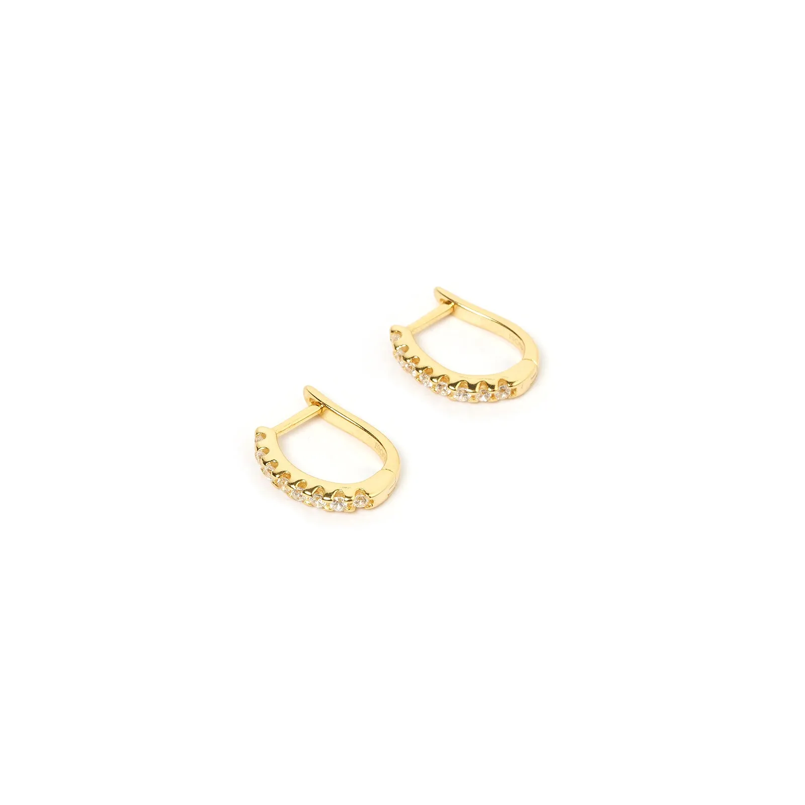 Phoebe Huggie Earrings - Stone