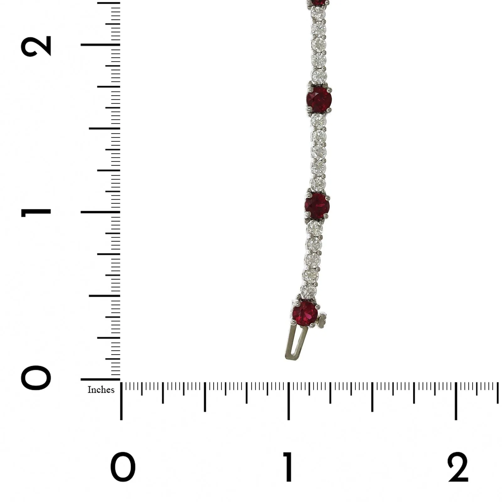 Platinum Ruby and Diamond Line Bracelet