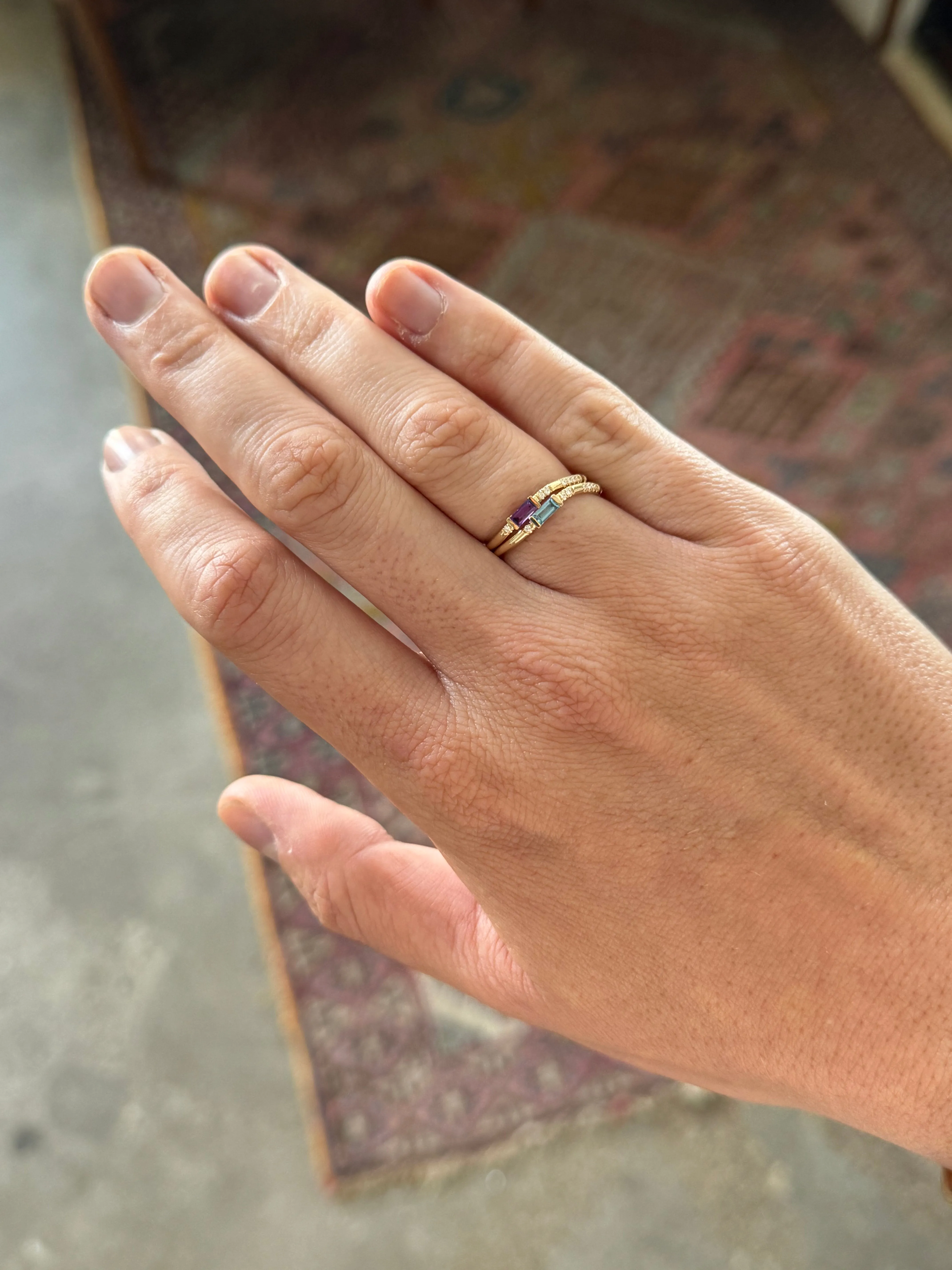 Pleiades Ellipse Birthstone Ring