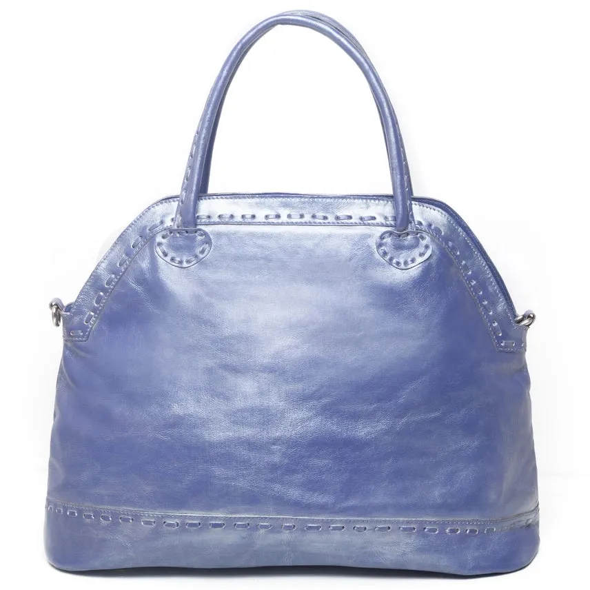 Queen Peacock Handbag Tote Metallic Violet