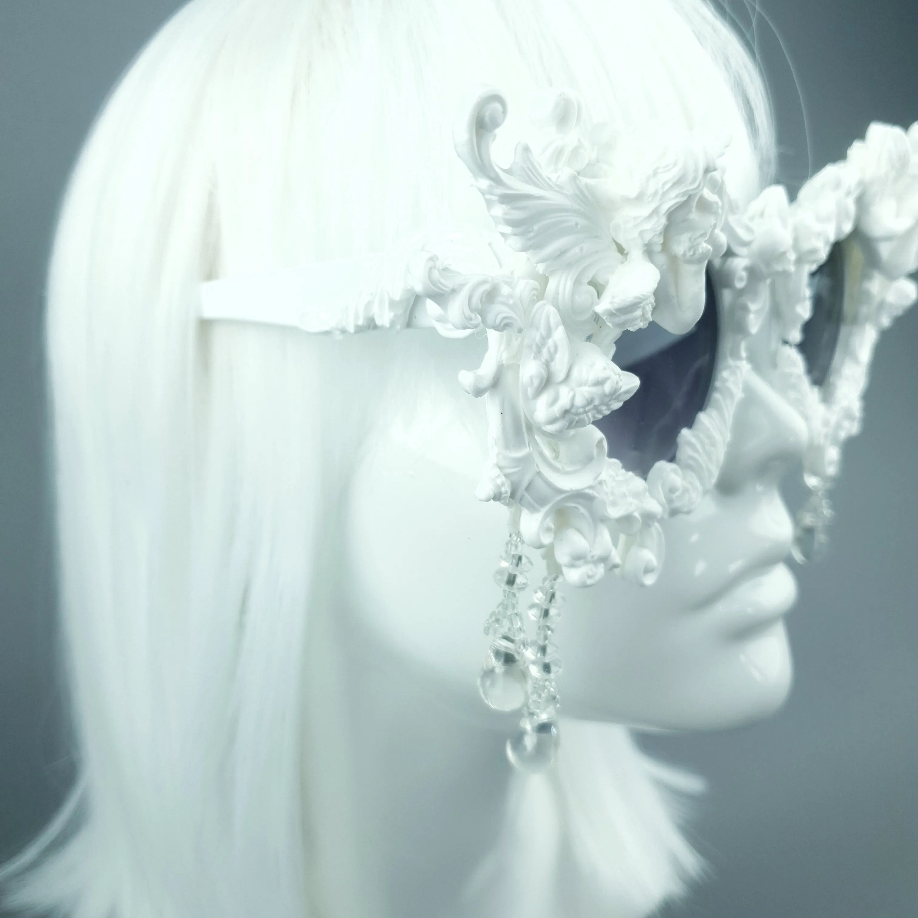 "Callisto" White Cherub & Filigree  Sunglasses