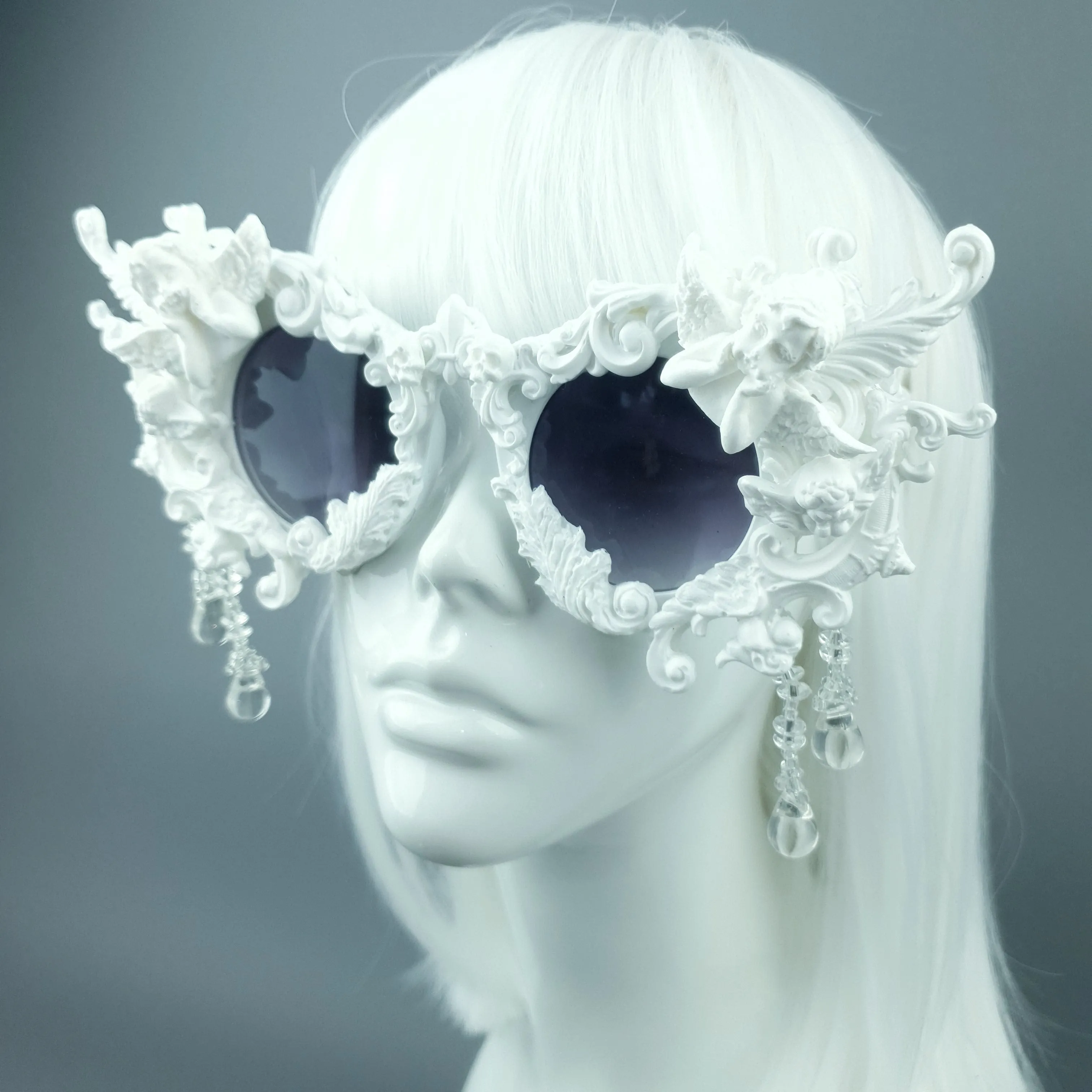 "Callisto" White Cherub & Filigree  Sunglasses