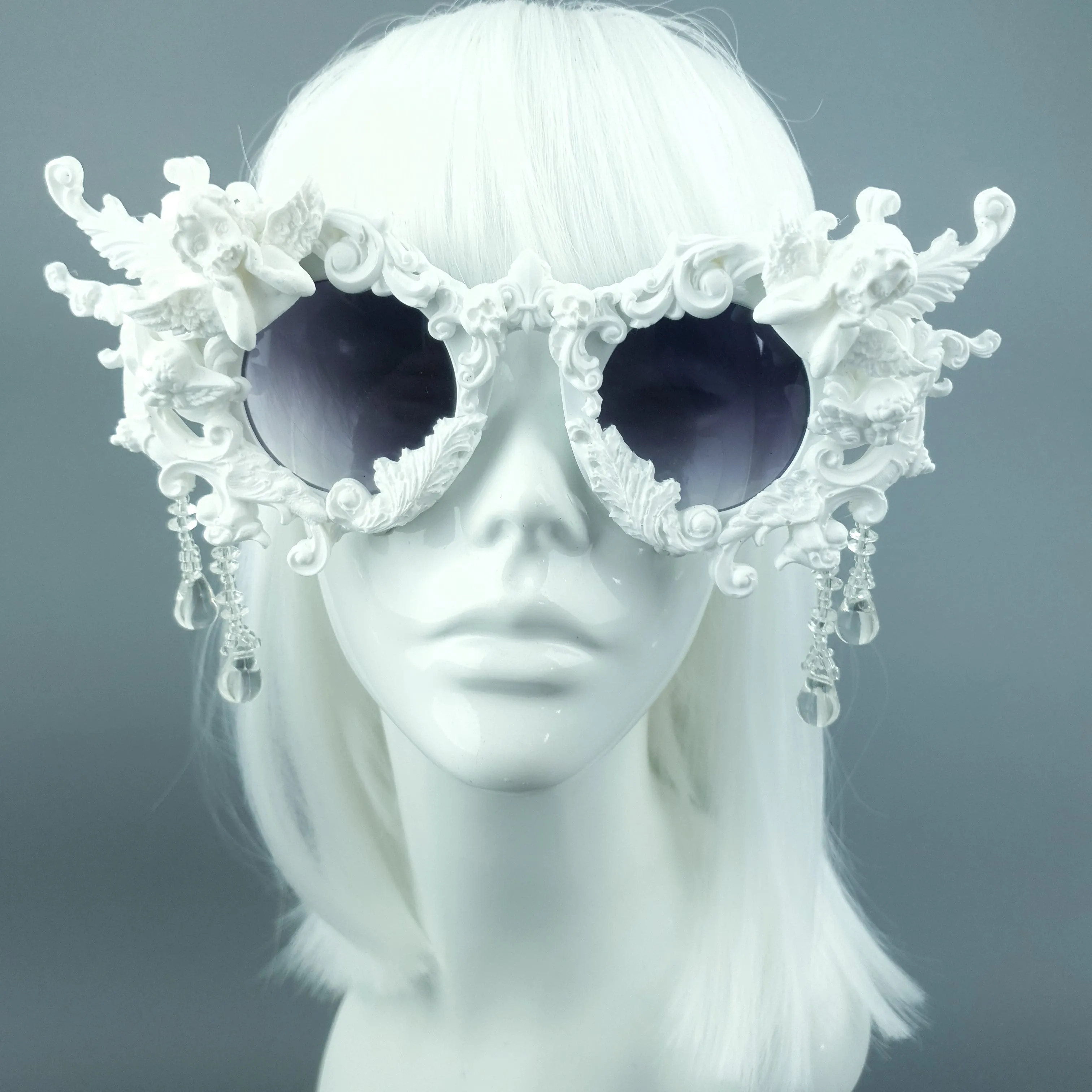 "Callisto" White Cherub & Filigree  Sunglasses