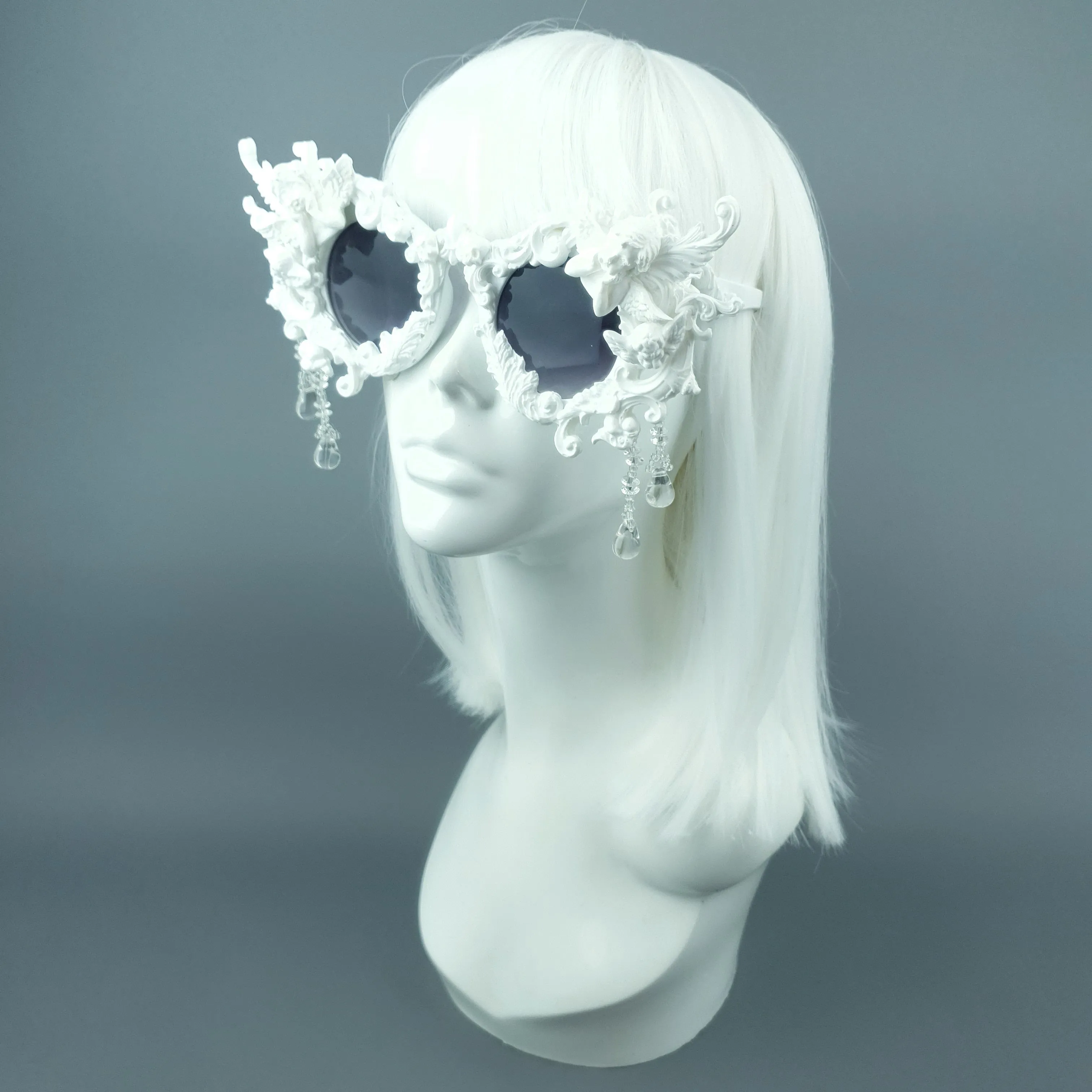 "Callisto" White Cherub & Filigree  Sunglasses