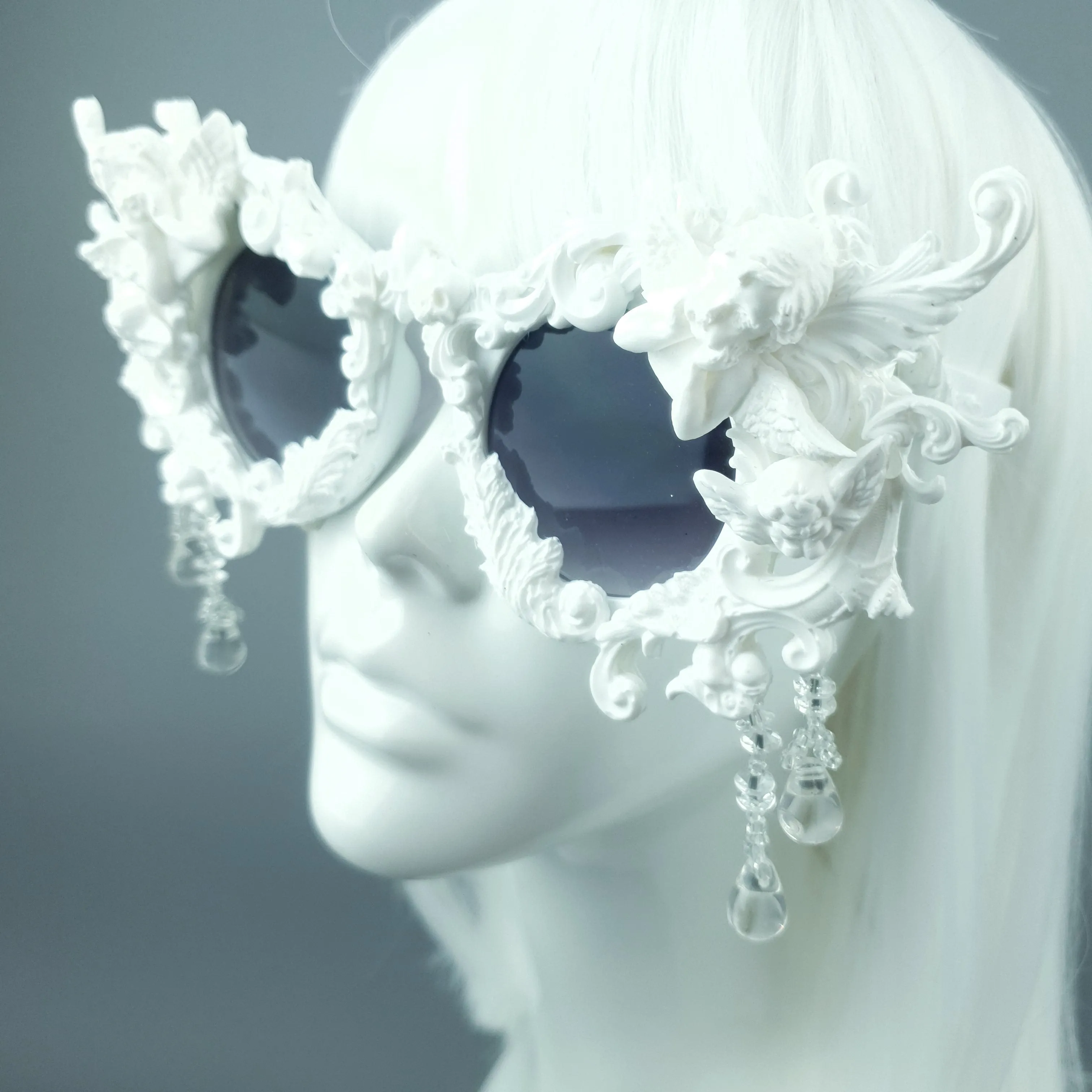 "Callisto" White Cherub & Filigree  Sunglasses