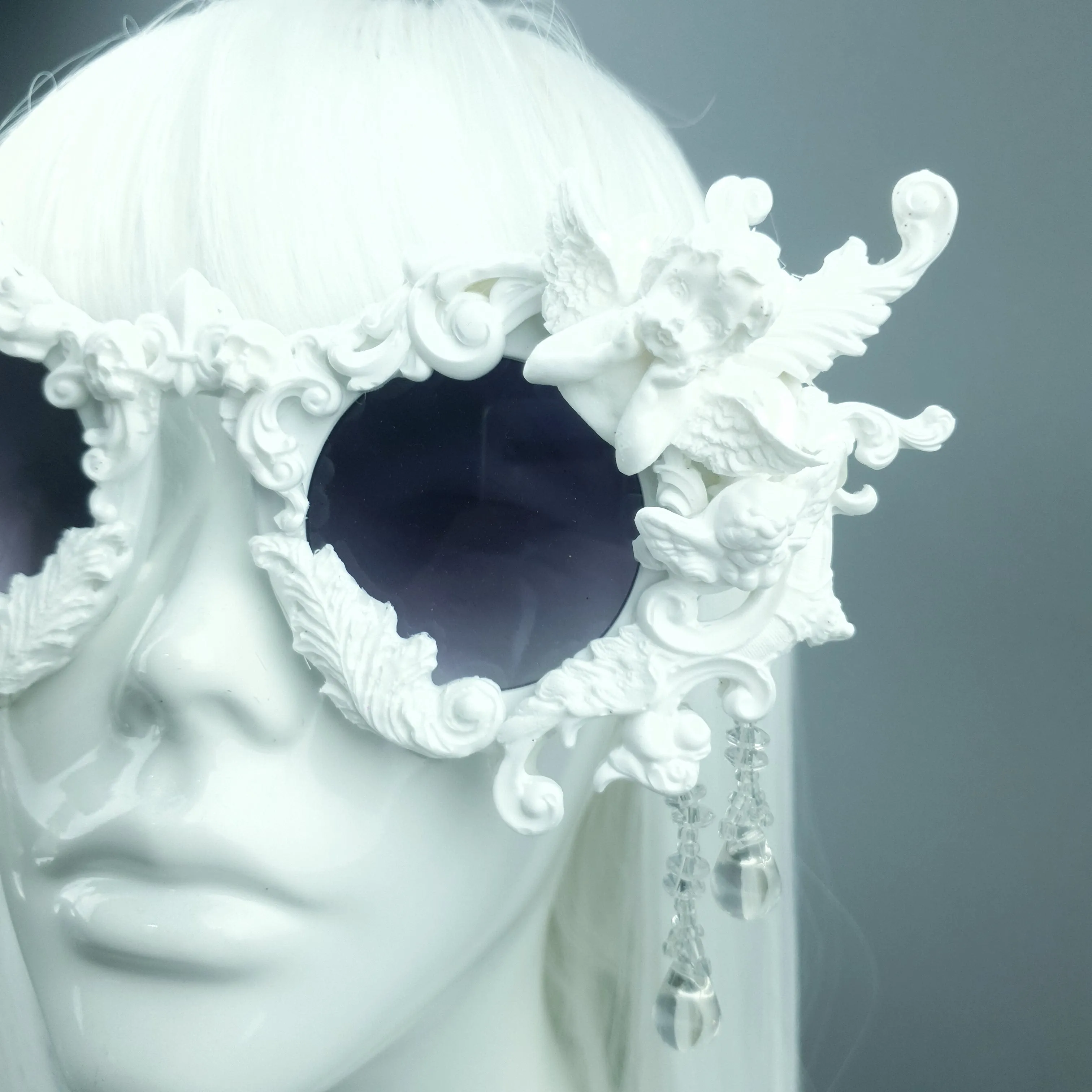 "Callisto" White Cherub & Filigree  Sunglasses