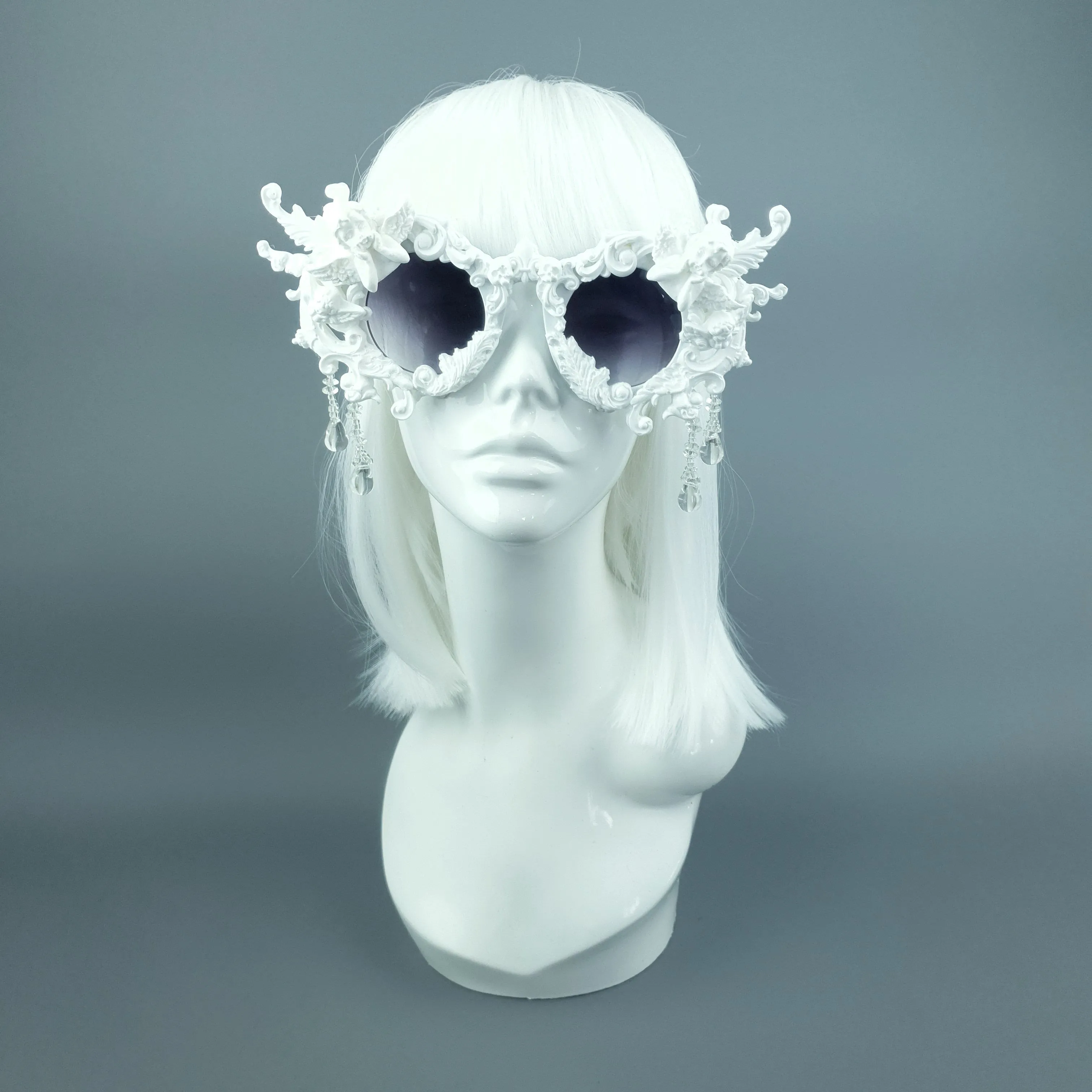 "Callisto" White Cherub & Filigree  Sunglasses