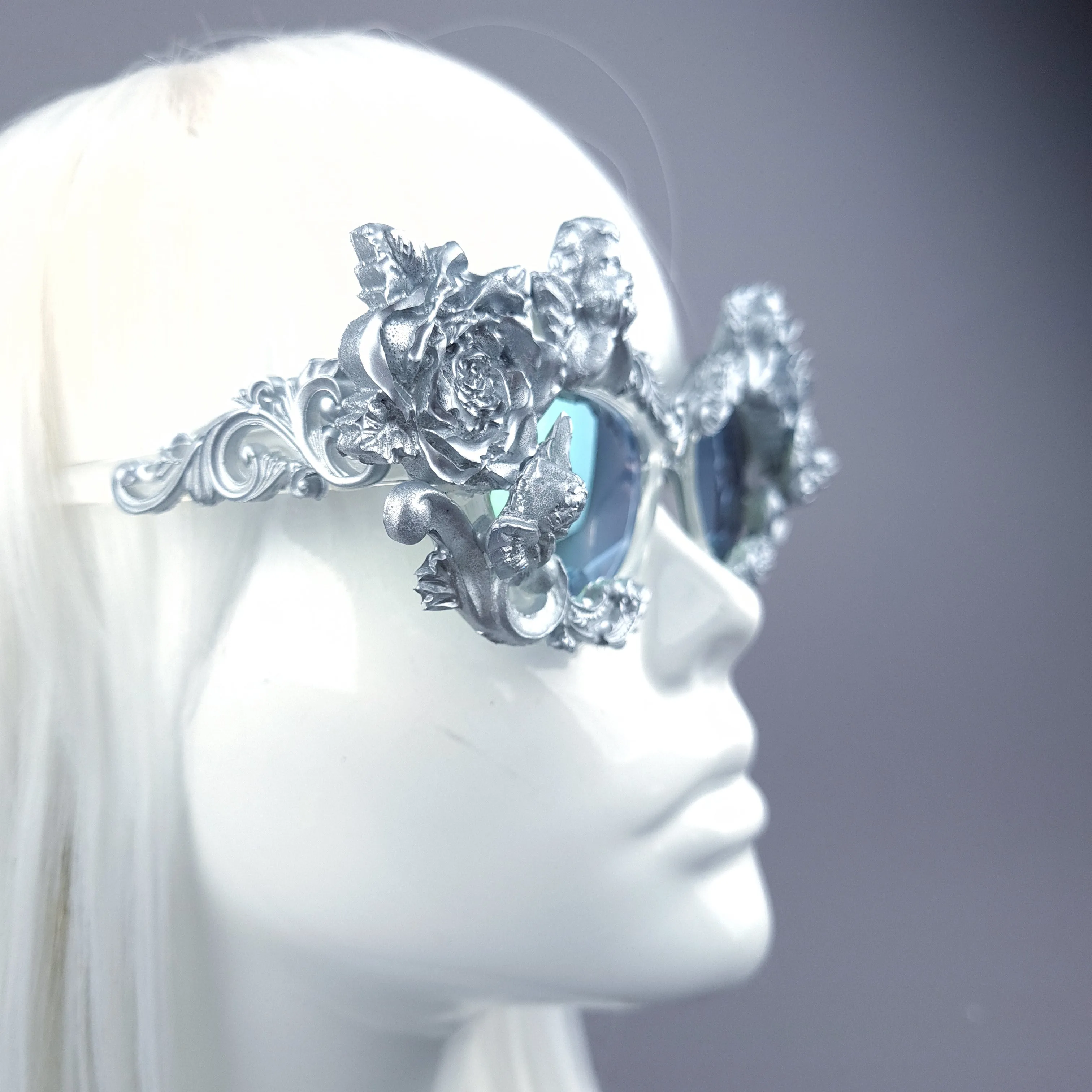 "Immortal" Silver Angel, Rose & Filigree Catseye Sunglasses